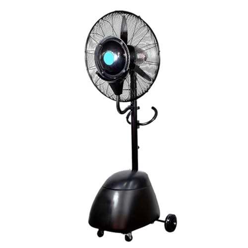 Outdoor Commercial Misting Fan with Water Tank, Oscillating Pedestal Fan, 3 Speed Spray Cooling for Large Areas Like Factories &amp; Hotels - White
