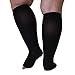 Compression Socks for Women and Men 20-30 mmHg Plus Size - Medical Knee High Compression Socks for Varicose Veins Circulation, Bariatric, Lymphedema - Black, 3X-Large - AB211