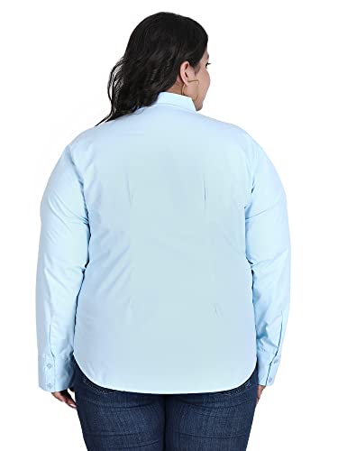 Image of Blue Ronin Full Sleeve Stylish Western Official Formal Shirts for Women Regular Fit Plus Size