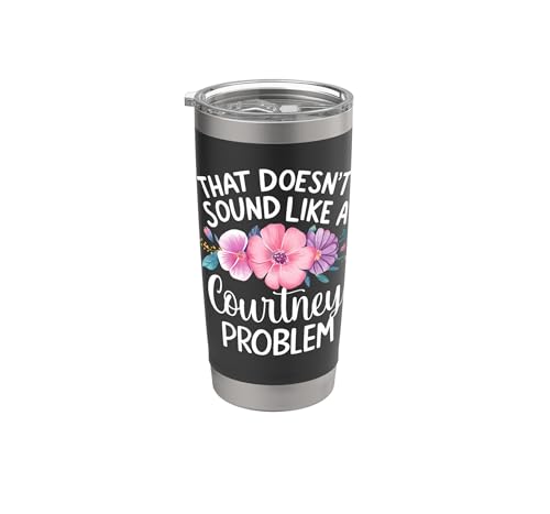 Courtney Personalized Cute Flower Girls Courtney Name Stainless Steel Insulated Tumbler