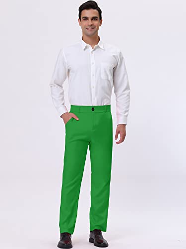 Lars Amadeus Solid Color Dress Pants for Men's Straight Fit Flat Front Chino Trousers3