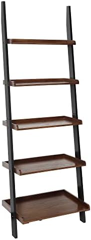 Convenience Concepts French Country Bookshelf Ladder, Dark Walnut / Black