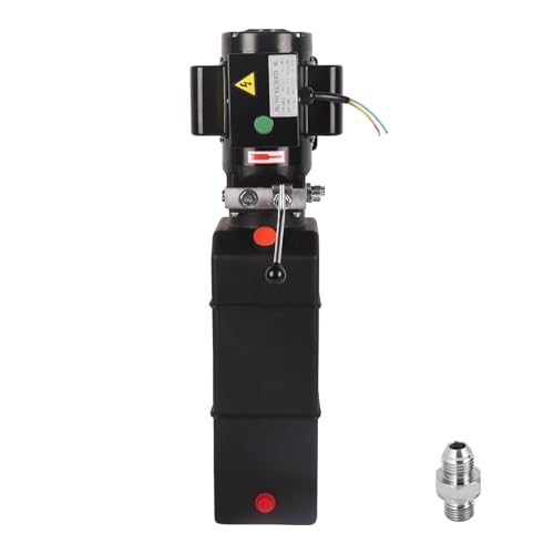 Image of 16 Quart 4 Gallon Hydraulic Pump 220-230V Hydraulic Power Unit Hydraulic Lift 3450 RPM 2HP Single Acting Electric Hydraulic Car Lift Pump Dump Trailer Pump for Car Lifting Platforms