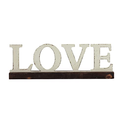 Rustic Love Signs Decor 12", Farmhouse Wooden Love Signs For Home Decor, Distressed White Wedding Signs For Tabletop, Decorative Bedroom Signs For Shelf Bathroom Valentine Thanksgiving Christmas #TOP6