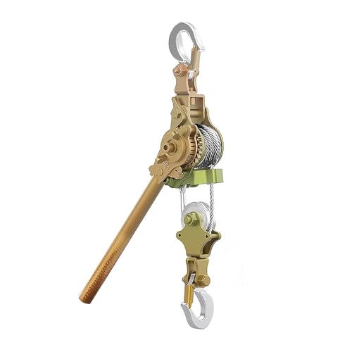 Manual Winch con Freno Bidireccional y Ganchos Doble 3T