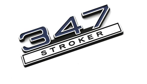 Image of 2pcs 347 Liter 5.7 Stroker Engine Emblems Badge 3D Decals Stickers Cars Trucks (Chrome Blue)
