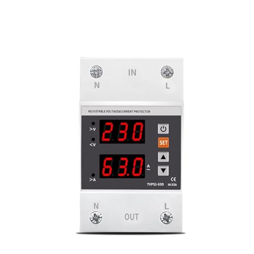 Dispositif de protection surtension rail DIN 63 A moniteur relais réglable 3P