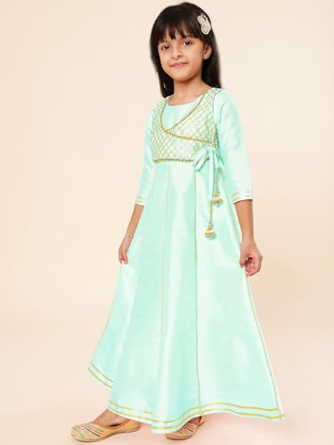 Image of A.T.U.N. (ALL THINGS UBER NICE) Girls Woven Design Gota Jacket Maxi Anarkali Gown