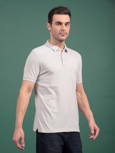 Image of Crimsoune Club Men's Grey Polo Neck T-Shirt