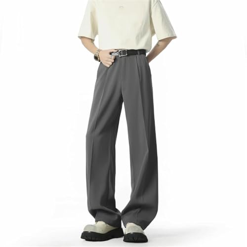 Men's Straight Baggy Casual Pants Korean Style Slit Trousers Formal Business Streetwear Pants2