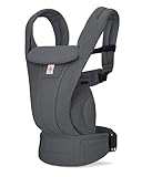 Ergobaby Omni Deluxe Baby Carrier for Newborn to Toddlers 0-48 Months (7-45 lbs) - 4-Position Breathable Mesh Baby Carrier with Ergonomic Support, Storage Pockets, and Sun Hood - Graphite Grey