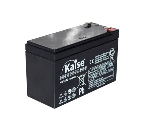 Kaise Batería AGM 12V 9Ah VRLA - Plomo-Ácido Sellada - Sin Mantenimiento - Baja Autodescarga - Ciclos Profundos - para SAI, Solar, Telecomunicaciones y Seguridad - ISO 9001/14001