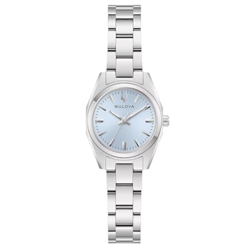 Bulova Surveyor Light Blue Dial Stainless Steel Watch 23mm - 96L345