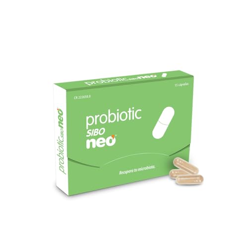 NEO - PROBIOTIC SIBO - 15 Cápsulas en microgránulo - A Base de Melena de León y Saccharomyces boulardii - Normaliza Sobrecrecimiento Bacteriano Intestinal - Mejora Flora Intestinal