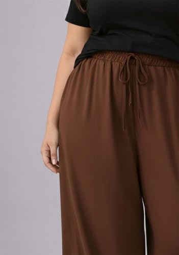 Image of KOTTY Women's Plus Size Wide Leg Pants with Elastic Waist Relaxed Fit Comfortable Casual Travel Wear Style