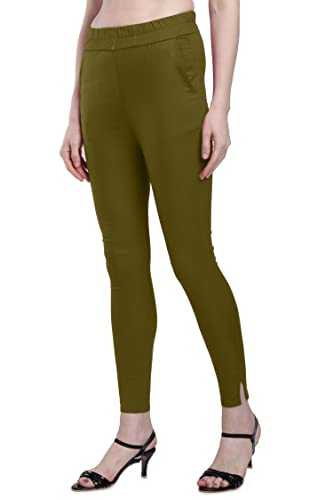Image of Plus Size Slub Lycra Trouser Cigarette(Pencil) Pants Sizes(26 to 44)
