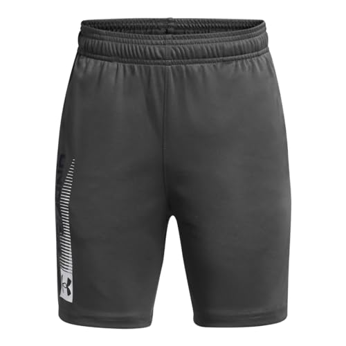 Under Armour Boys Tech Wordmark Shorts (025) Castlerock / / White Large