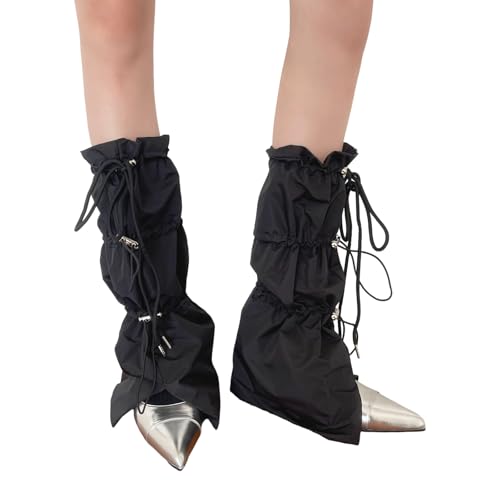 Guêtres de mollet punk et imperméables à cordon pour femme