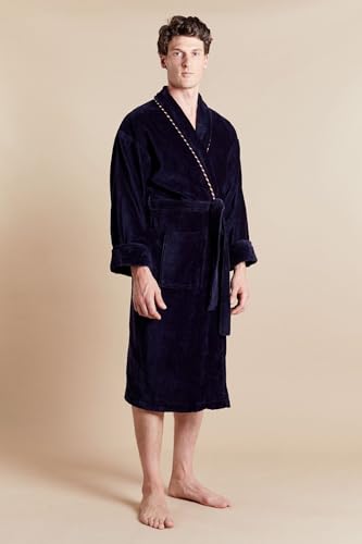 Men's British Bathrobe - Earl Navy3