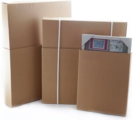 Telescopic Cardboard Boxes - Strong Double Walled Adjustable for Pictures Frames Mirrors Painting TV Moving (400x50x500/799mm) Pack of 5