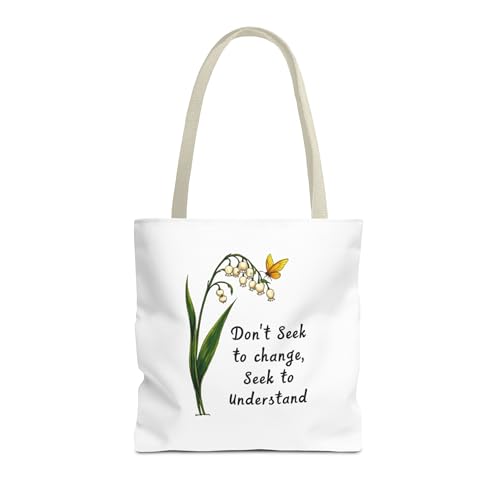 Inspirational Floral Tote Bag, Motivational Shopper, Eco-Friendly Bag, Gift for Nature Lovers