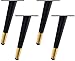 XHP Lot de 4 pieds de meubles en fer noir et or - Pieds de meubles coniques inclinés - Pieds en métal pour table basse, meuble TV, canapé, chaise d'enseignement, armoire (taille : 20 cm)
