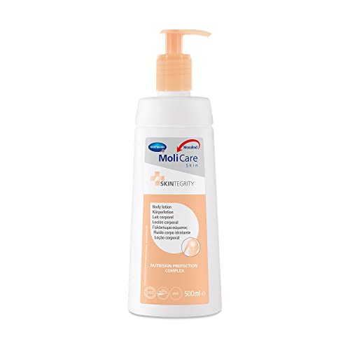 MoliCare Skin Loción Corporal, para Piel Irritada y Muy Seca, Emulsión Agua en Aceite, con Dosificador, 500ml