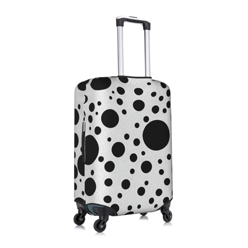 Black And White Polka Dot Print Protective Suitcase Cover Washable Travel Luggage Protector with Concealed Zipper3