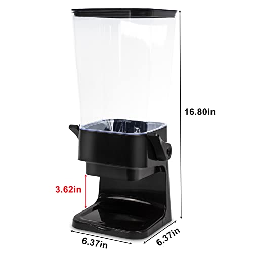 Cereal Dispenser Countertop with Lids, 5L Organization and Storage Containers for Kitchen and pantry, Rice Dispenser for food, Cereal, Beans, Nuts, Snack,Oatmeal, Dog Food, Bird Seed, Black, 3Pc