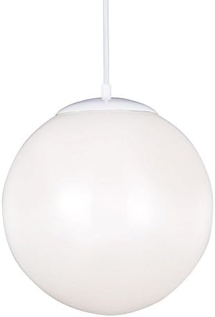 Generation Lighting 6024EN3-15 Hanging Globe One Light Pendant, White Finish