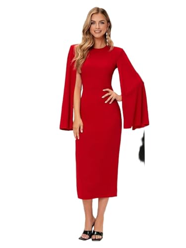 Image of KOTTY Women's Flowy Midi Round Neck Plus Size Dress