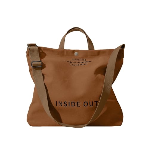 Image of Canvas Tote Bag For Women inside out bag Crossbody Handbag with Adjustable Strap and Coin Purse for Work,Travel,Grocery