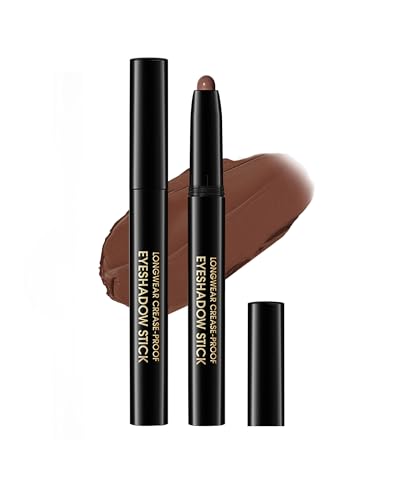 Eyeshadow Stick, Brown Bronze Matte Creamy Eye Shadow Sticks, Long Lasting All-Day Waterproof Smudge-Proof Eyeshadow Contour Facial Makeup, Easy Glide Twist-Up Eye Shadow Sticks Gift for Girl Women-02