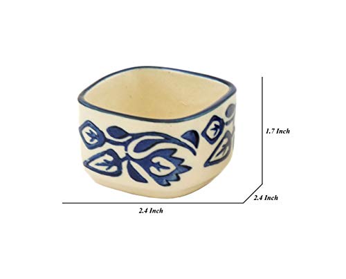 Image of Hand-Painted Multicolored Moroccan Ceramic Dip Bowl /Chutney Bowl (Multicolor, Pack of 2)-Multi-Color