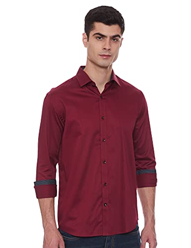 Image of Max Men Solid Full Sleeves Slim Fit Formal Shirt