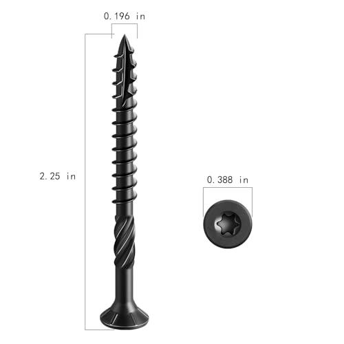 Image of Wensilon #10 * 2-1 /4 inch Black Deck Screws, (180pcs) 2 lbs.Exterior Wood Screws, Rust Resistant epoxy Coated, Bronze, T25 Star Bit