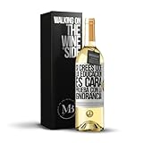 «Si crees que la educación es cara prueba con la ignorancia» Mensaje en una Botella. Vino Blanco Premium Verdejo Joven + Gift Box. Etiqueta Blanca PERSONALIZABLE