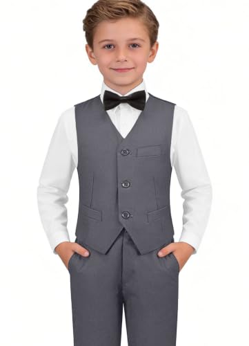 Image of Boys Suit for Kids Formal Slim Fit Tuxedo Suits Ring Bearer Outfit