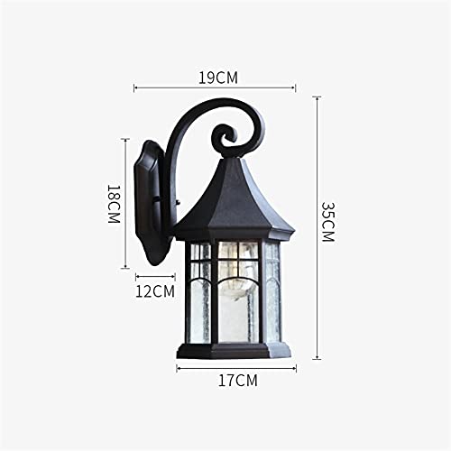 Lanterne antique applique murale rétro extérieure en métal noir - 8