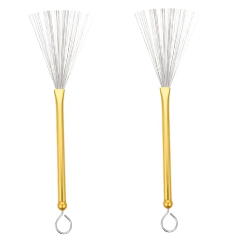 ULDIGI 1 Pair Retractable Jazz Drum Brush Set Steel Wire Drum Brush Accessories Beginners