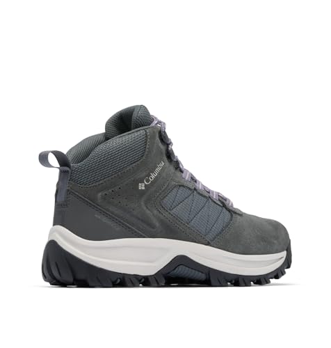 Columbia Womens Transverse Suede Waterproof Hiking Boot, Grill/Granite Purple, 10