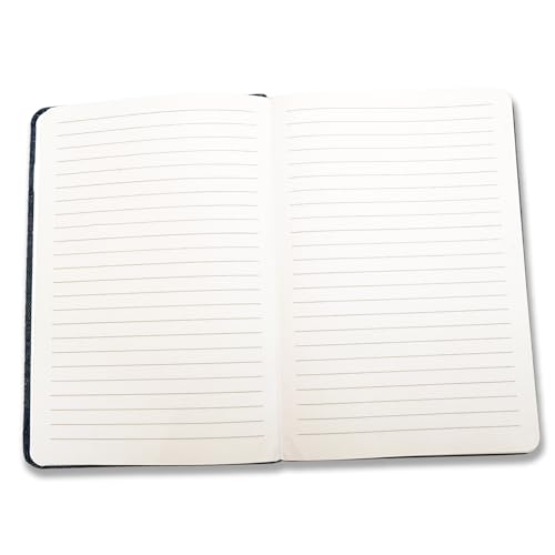 Image of COI A5 Denim Notebook Diary Hard Bound, 156 Ruled Pages 70 GSM Bleed Free Paper, Daily Planner Journal for Writing, Personal Organizer for Home Office School & Travel, Denim Cover with Cute Patches