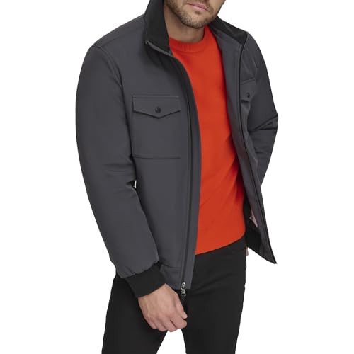 Image of Calvin Klein Men's Flextech Solid Bomber Jacket