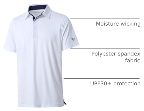 Image of Mens Polo Shirts Short and Long Sleeve Casual Solid Stylish Dry Fit Performance Designed Collared Golf Polo Shirts for Men
