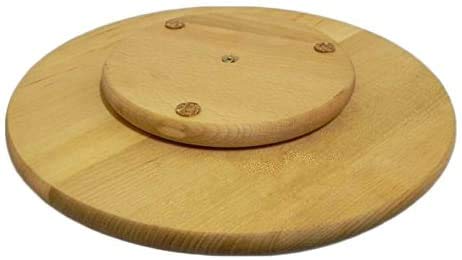 Wooden World - Tabla giratoria Lazy Susan redonda. Circular de madera giratoria. Para servir pizza de 40 cm.