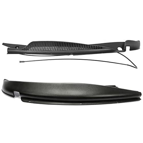 HECASA Windshield Wiper Motor Cowl Cover Compatible with 1996-2017 Chevy Express GMC Savana 1500 2500 3500 Air Grille Insert Panel Driver&Passenger Side Replacement for 25826330 25826329