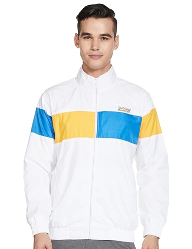 The Indian Garage Co Polyester Men's Regular Fit Windcheater Standard Length Jacket (1121-Wch-09-1_White XL)