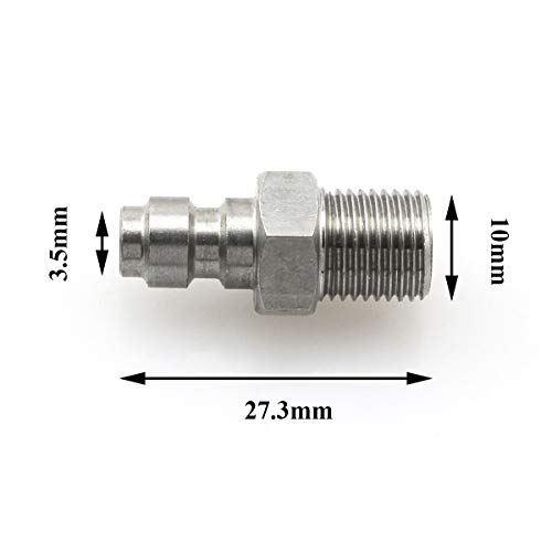 heyous Stainless Steel Paintball Air Gun Airsoft PCP Air Rifle 8MM Quick Plug Connector Check Valve One Way Foster Fill Nipple Adapter 1/8NPT
