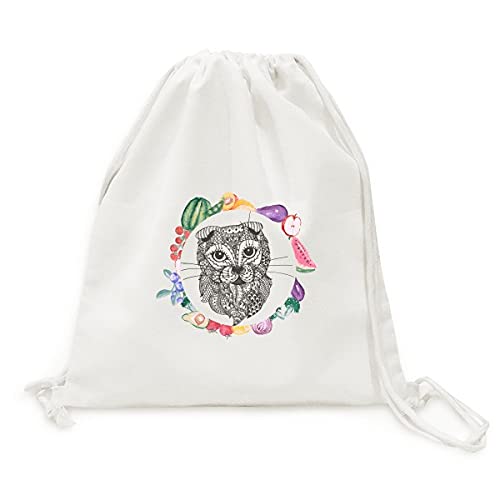 Sac en tissu pliable avec sangle chat de peinture robuste et léger