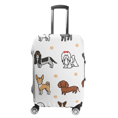 Dachshund Husky Shih Tzu Dog Luggage Covers Washable Travel Suitcase Cover Elastic Baggage Protector